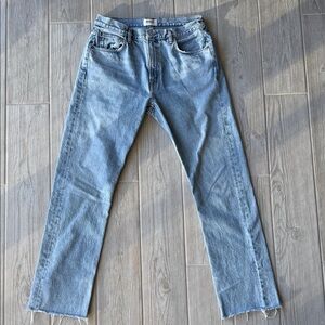 Agolde Men's Faded Blue Straight Jeans